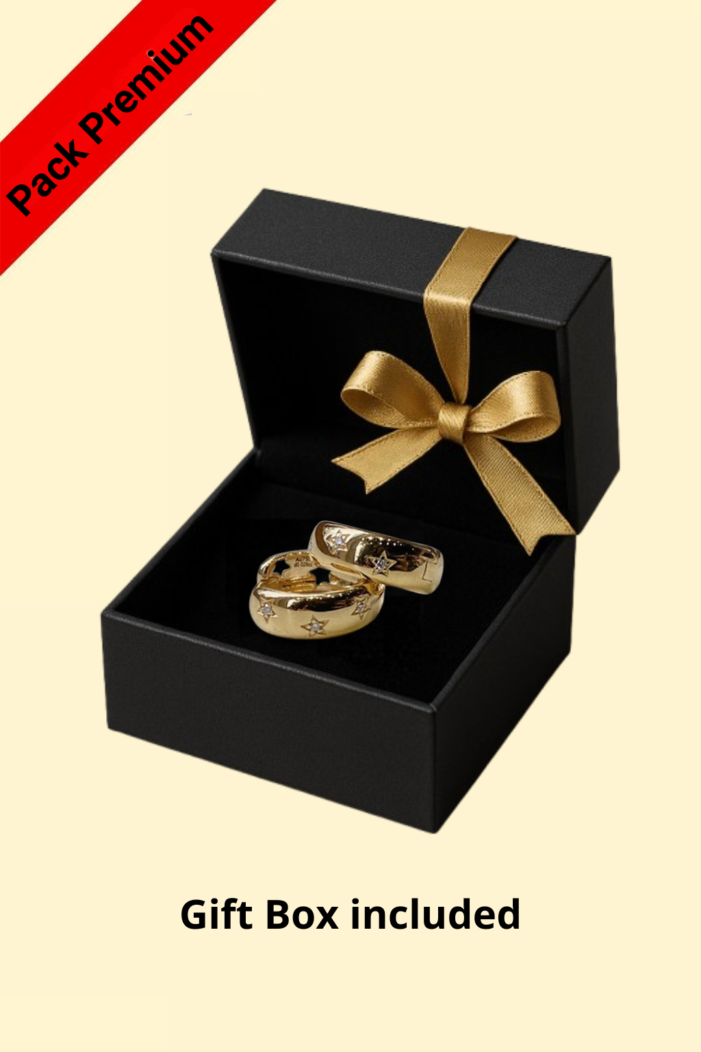 LUOWEND 18K Yellow Gold Drop Earrings