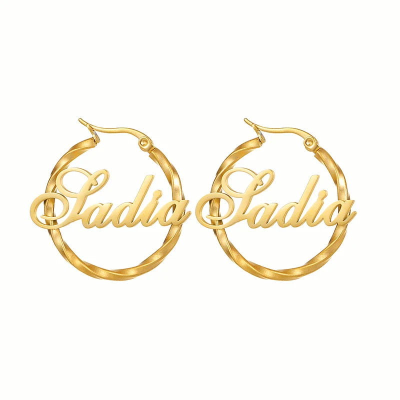 Maison Jolie Personalized Stainless Steel Drop Earrings