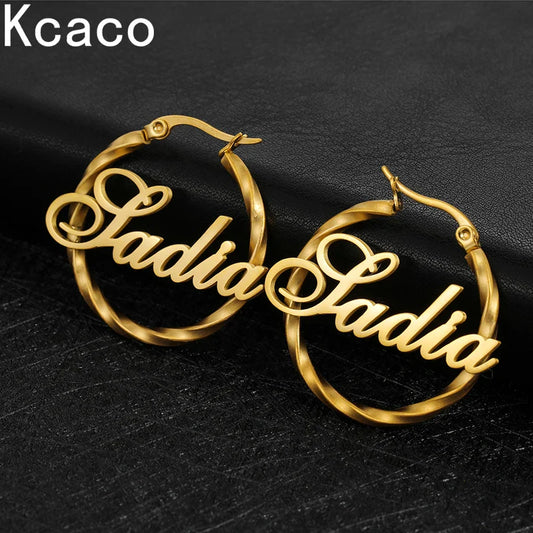 Maison Jolie Personalized Stainless Steel Drop Earrings